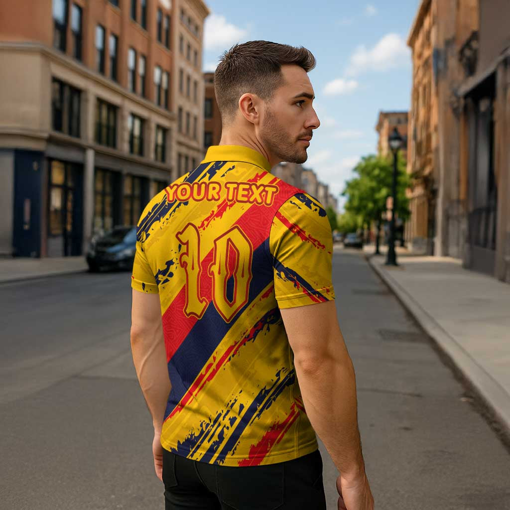 Custom Ecuador Football Zipper Polo Shirt La Tricolor-100th Anniversary - Wonder Print Shop