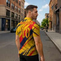 Custom Ecuador Football Zipper Polo Shirt La Tricolor-100th Anniversary - Wonder Print Shop