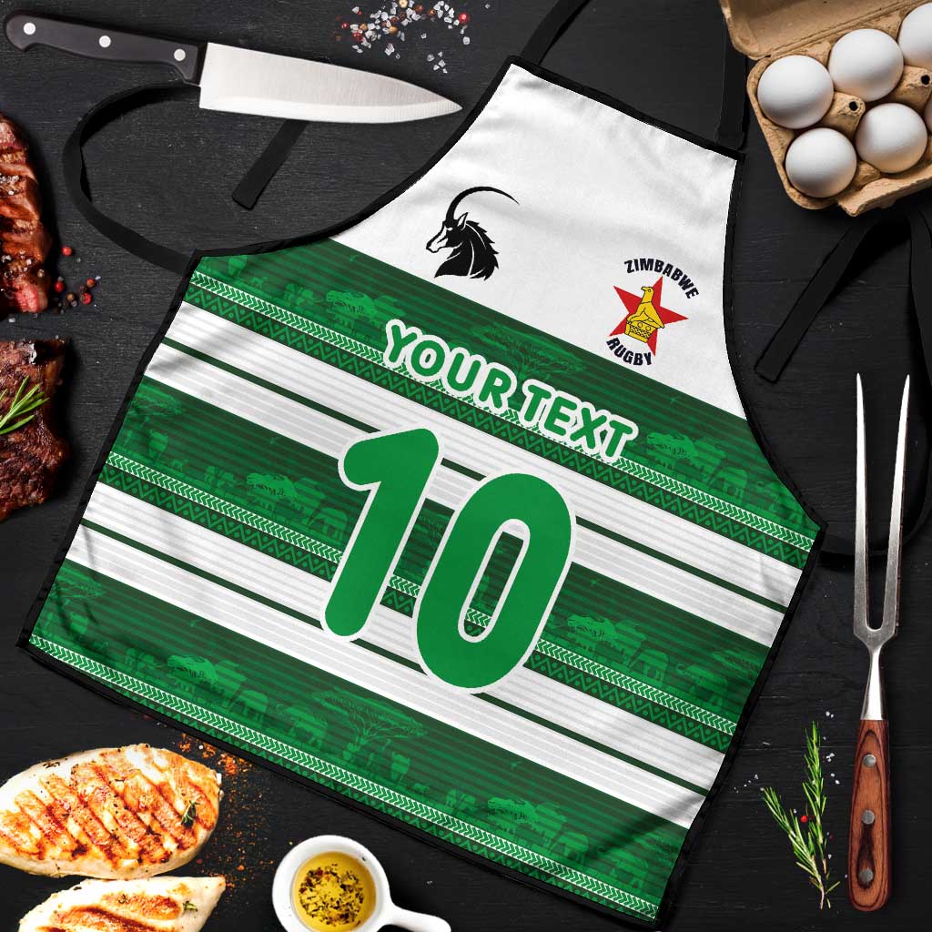 Custom Zimbabwe Rugby Apron African Heritage Stripes Style - Wonder Print Shop