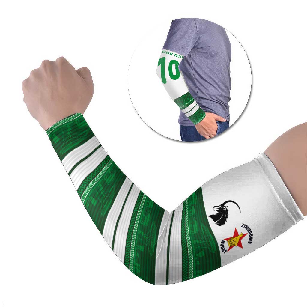 Custom Zimbabwe Rugby Arm Sleeves African Heritage Stripes Style - Wonder Print Shop