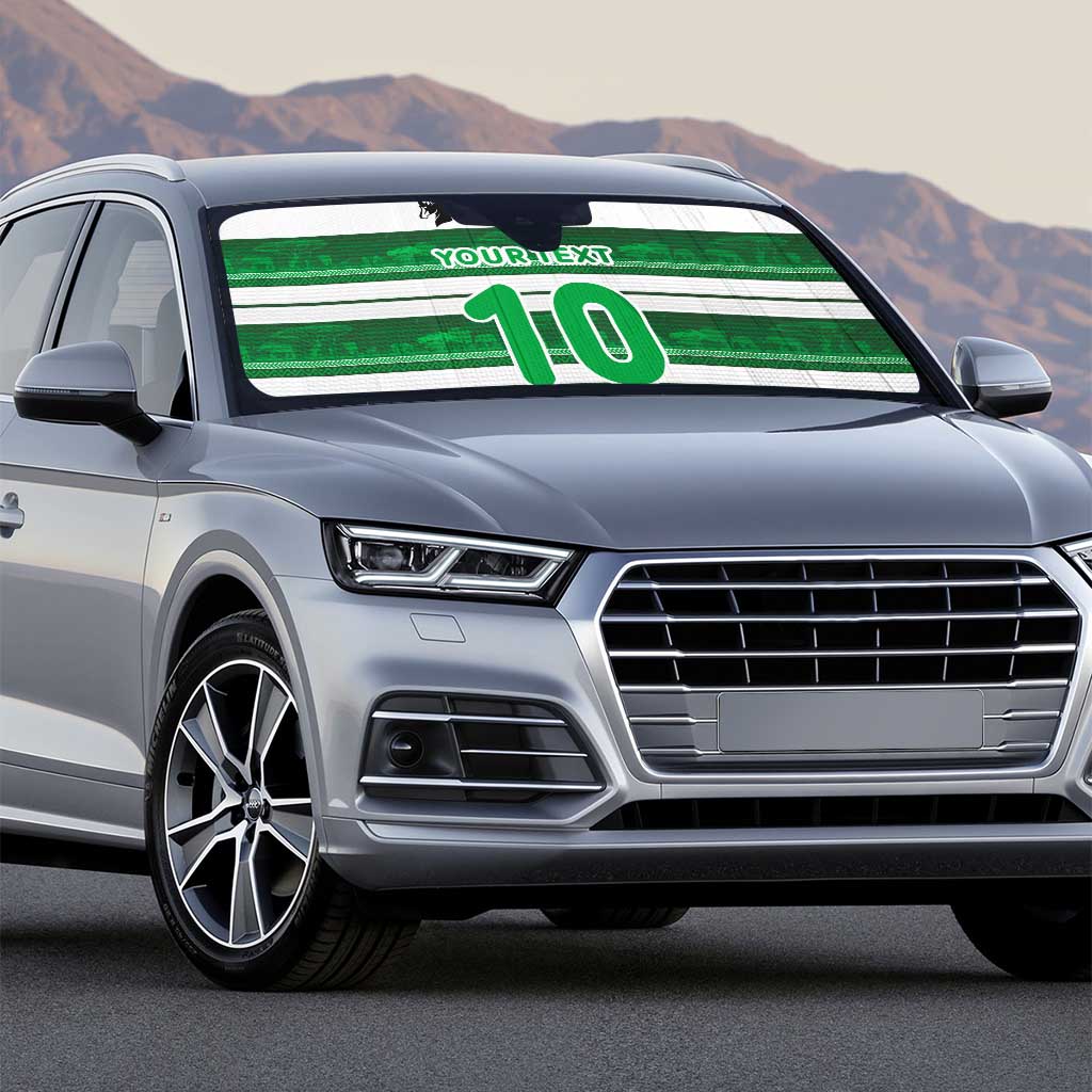 Custom Zimbabwe Rugby Auto Sun Shade African Heritage Stripes Style - Wonder Print Shop