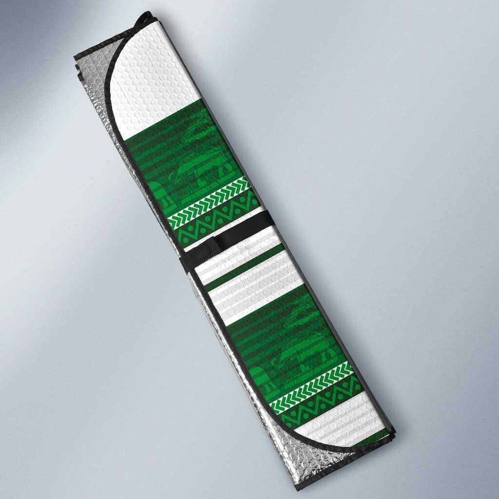 Custom Zimbabwe Rugby Auto Sun Shade African Heritage Stripes Style - Wonder Print Shop