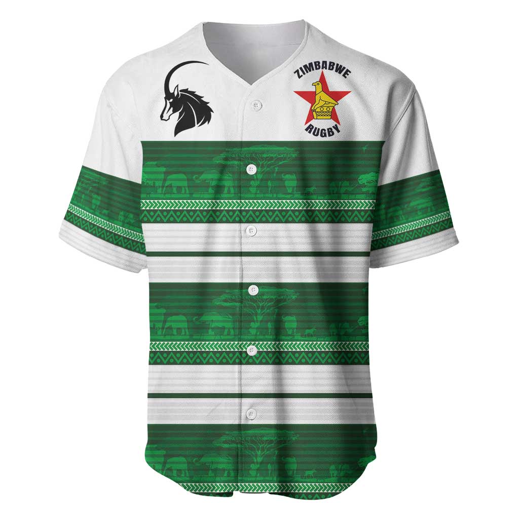 Custom Zimbabwe Rugby Baseball Jersey African Heritage Stripes Style - Wonder Print Shop