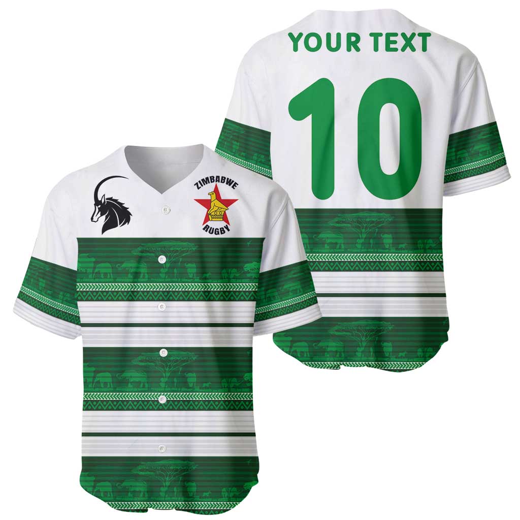 Custom Zimbabwe Rugby Baseball Jersey African Heritage Stripes Style - Wonder Print Shop