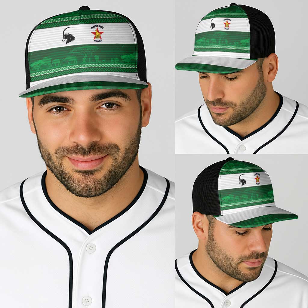Zimbabwe Rugby Baseball Net Cap African Heritage Stripes Style - Wonder Print Shop