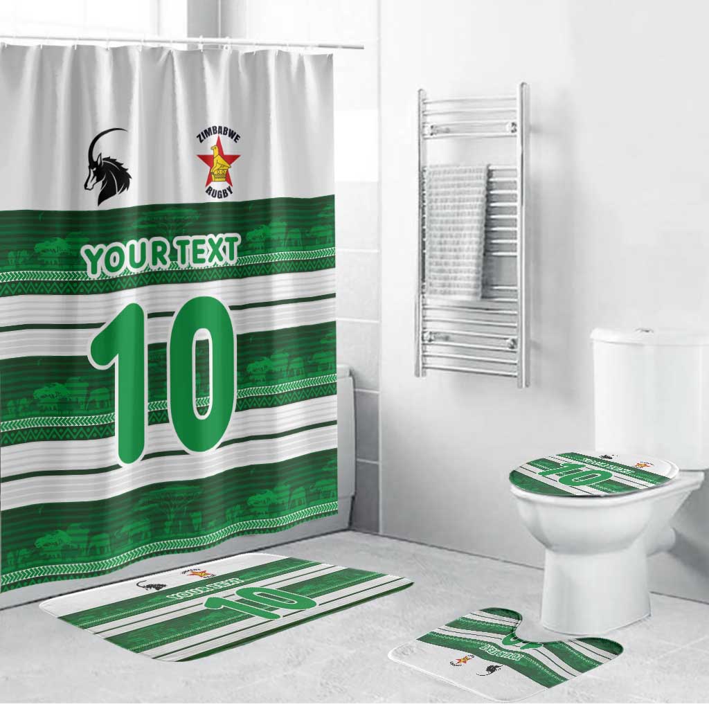 Custom Zimbabwe Rugby Bathroom Set African Heritage Stripes Style - Wonder Print Shop