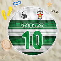 Custom Zimbabwe Rugby Beach Blanket African Heritage Stripes Style - Wonder Print Shop