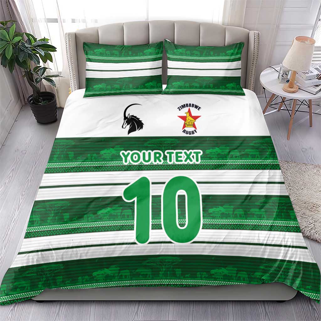 Custom Zimbabwe Rugby Bedding Set African Heritage Stripes Style - Wonder Print Shop