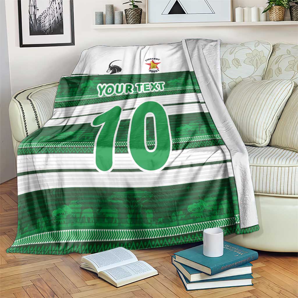 Custom Zimbabwe Rugby Blanket African Heritage Stripes Style - Wonder Print Shop