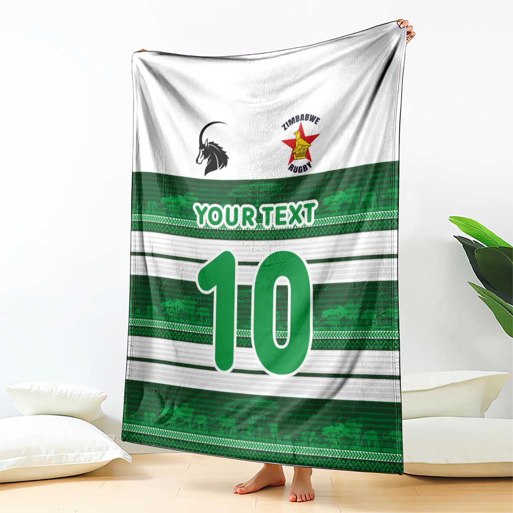 Custom Zimbabwe Rugby Blanket African Heritage Stripes Style - Wonder Print Shop