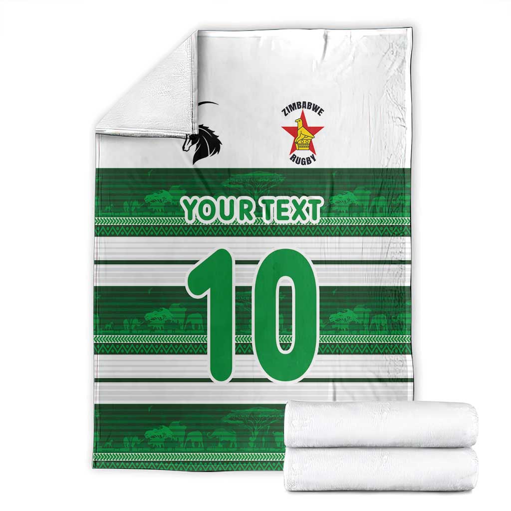 Custom Zimbabwe Rugby Blanket African Heritage Stripes Style - Wonder Print Shop