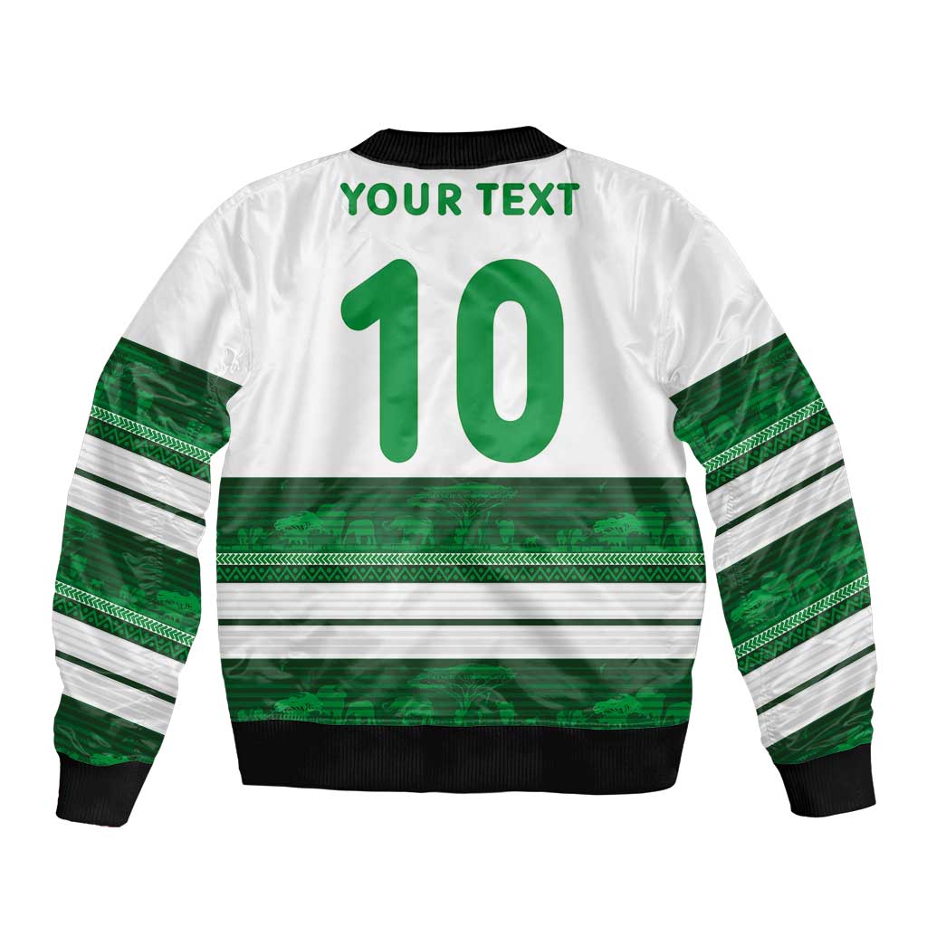 Custom Zimbabwe Rugby Bomber Jacket African Heritage Stripes Style - Wonder Print Shop