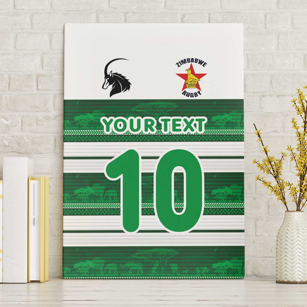 Custom Zimbabwe Rugby Canvas Wall Art African Heritage Stripes Style - Wonder Print Shop