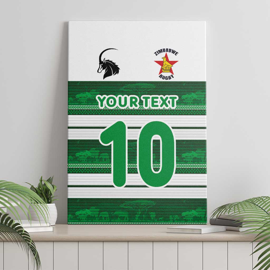 Custom Zimbabwe Rugby Canvas Wall Art African Heritage Stripes Style - Wonder Print Shop