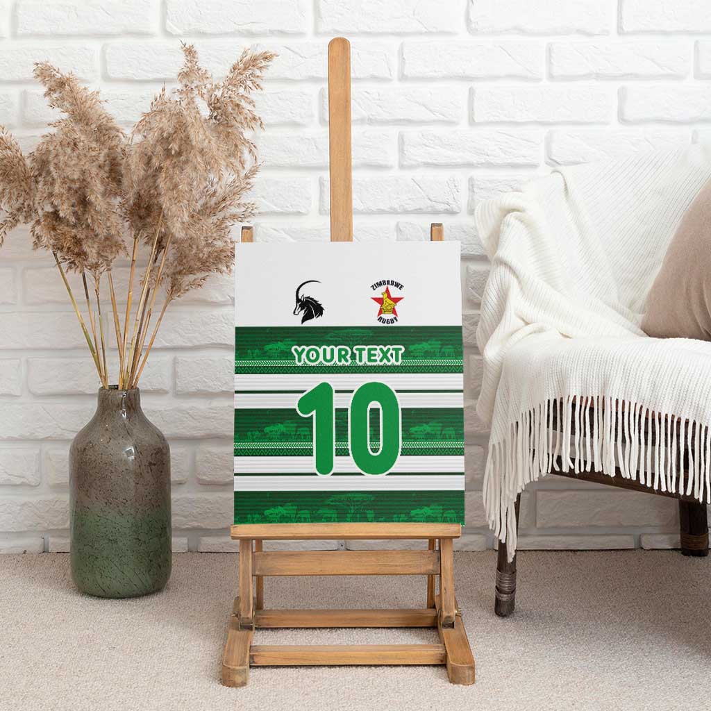Custom Zimbabwe Rugby Canvas Wall Art African Heritage Stripes Style - Wonder Print Shop