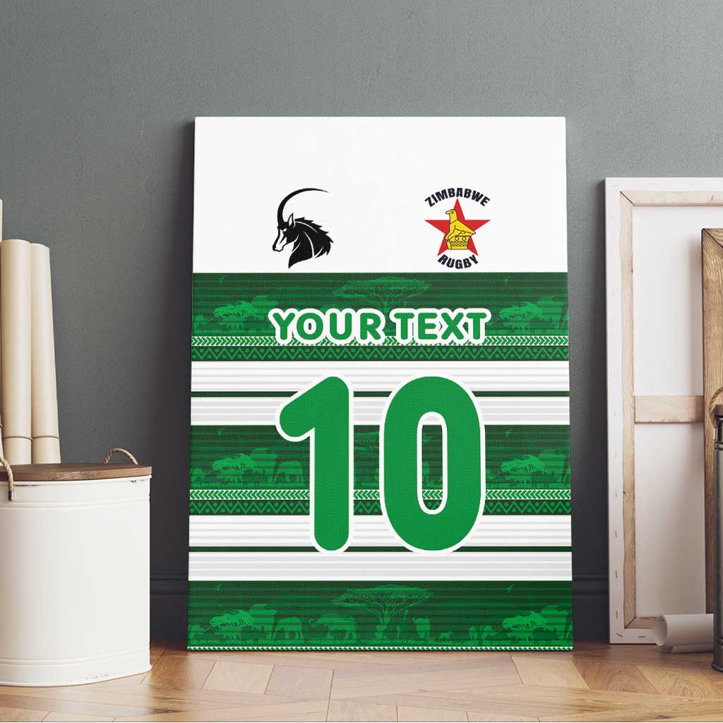 Custom Zimbabwe Rugby Canvas Wall Art African Heritage Stripes Style - Wonder Print Shop
