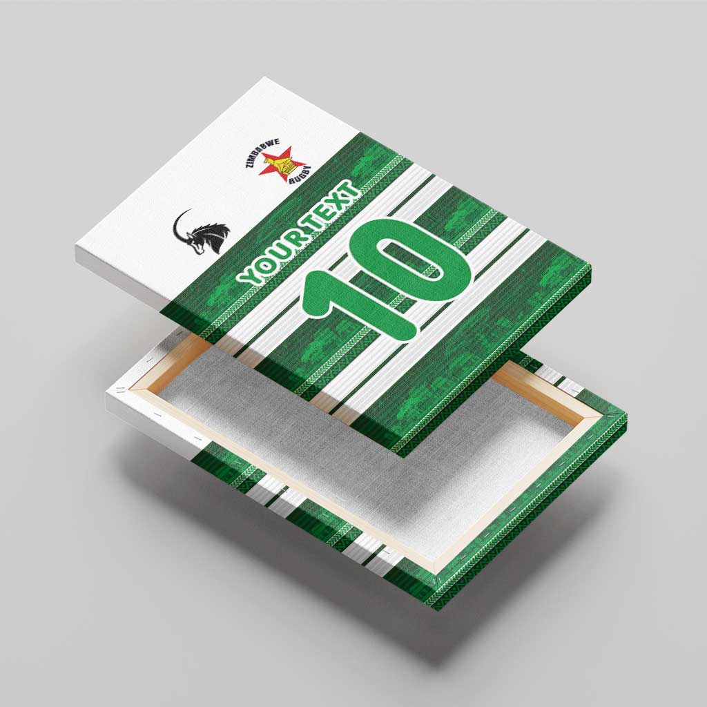 Custom Zimbabwe Rugby Canvas Wall Art African Heritage Stripes Style - Wonder Print Shop