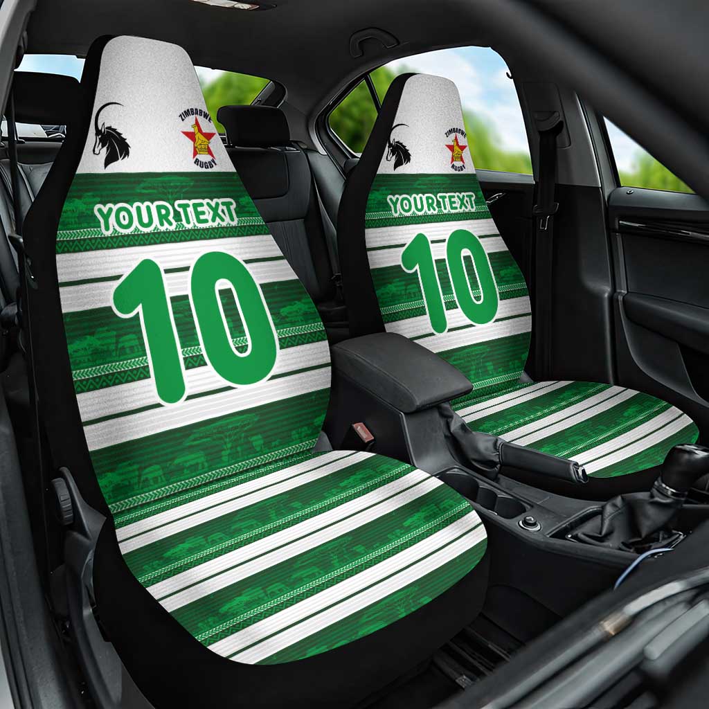 Custom Zimbabwe Rugby Car Seat Cover African Heritage Stripes Style - Wonder Print Shop