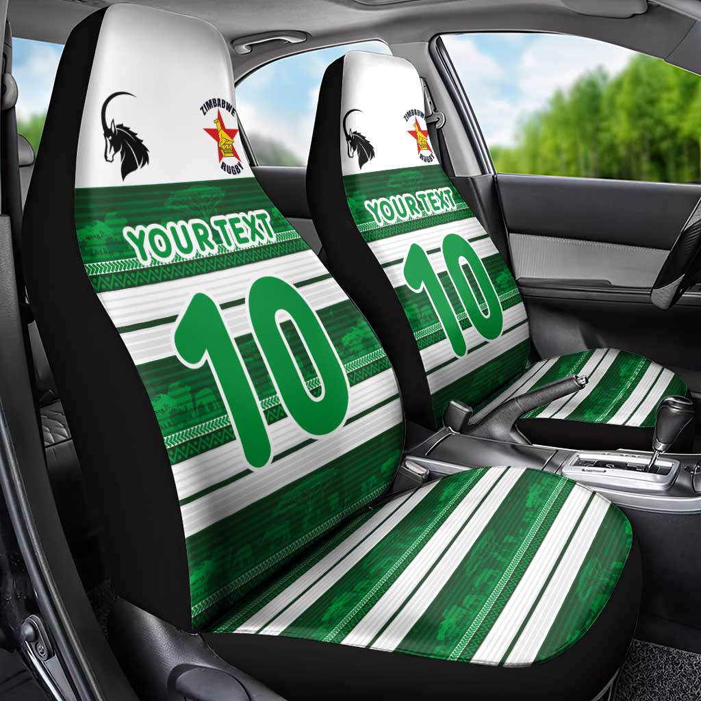 Custom Zimbabwe Rugby Car Seat Cover African Heritage Stripes Style - Wonder Print Shop