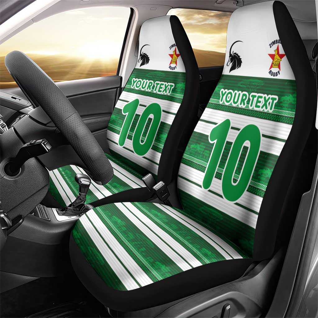 Custom Zimbabwe Rugby Car Seat Cover African Heritage Stripes Style - Wonder Print Shop