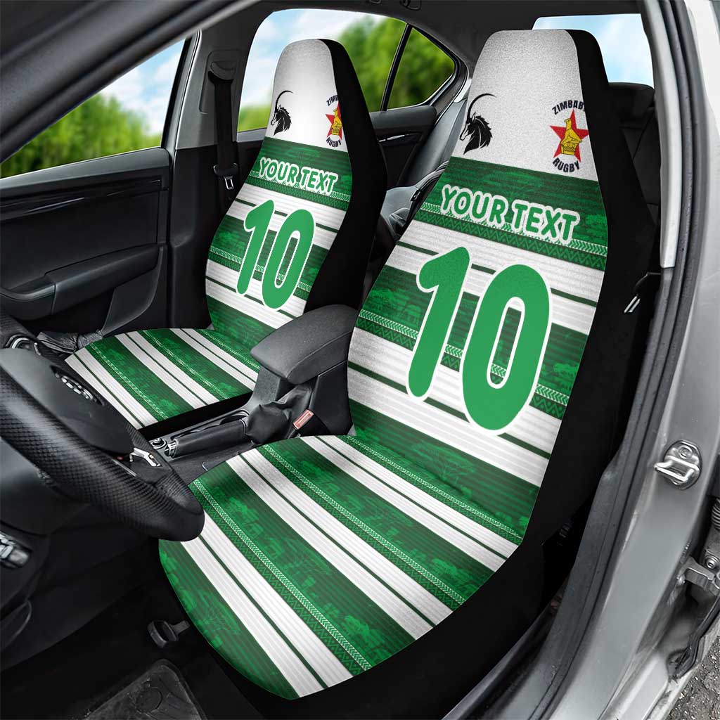 Custom Zimbabwe Rugby Car Seat Cover African Heritage Stripes Style - Wonder Print Shop