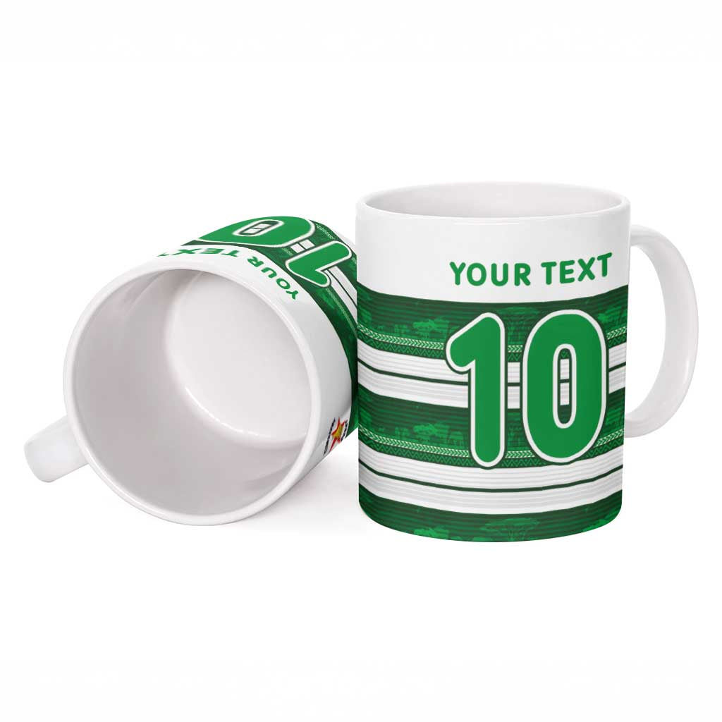 Custom Zimbabwe Rugby Ceramic Mug African Heritage Stripes Style - Wonder Print Shop
