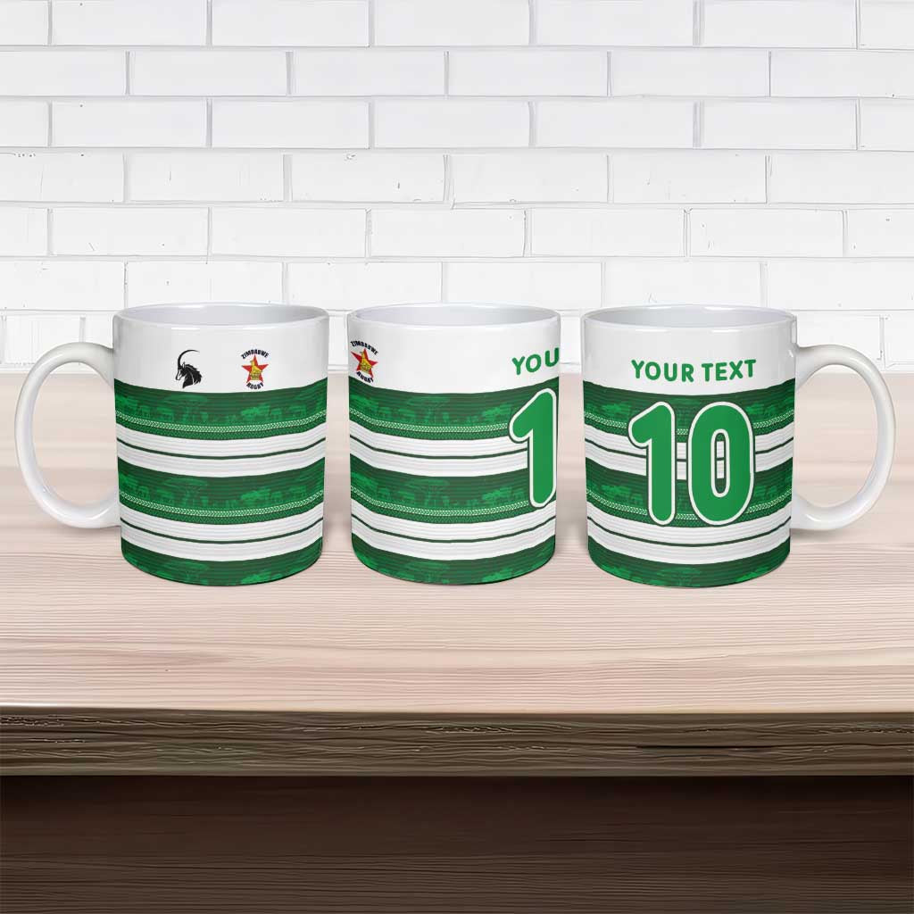Custom Zimbabwe Rugby Ceramic Mug African Heritage Stripes Style - Wonder Print Shop