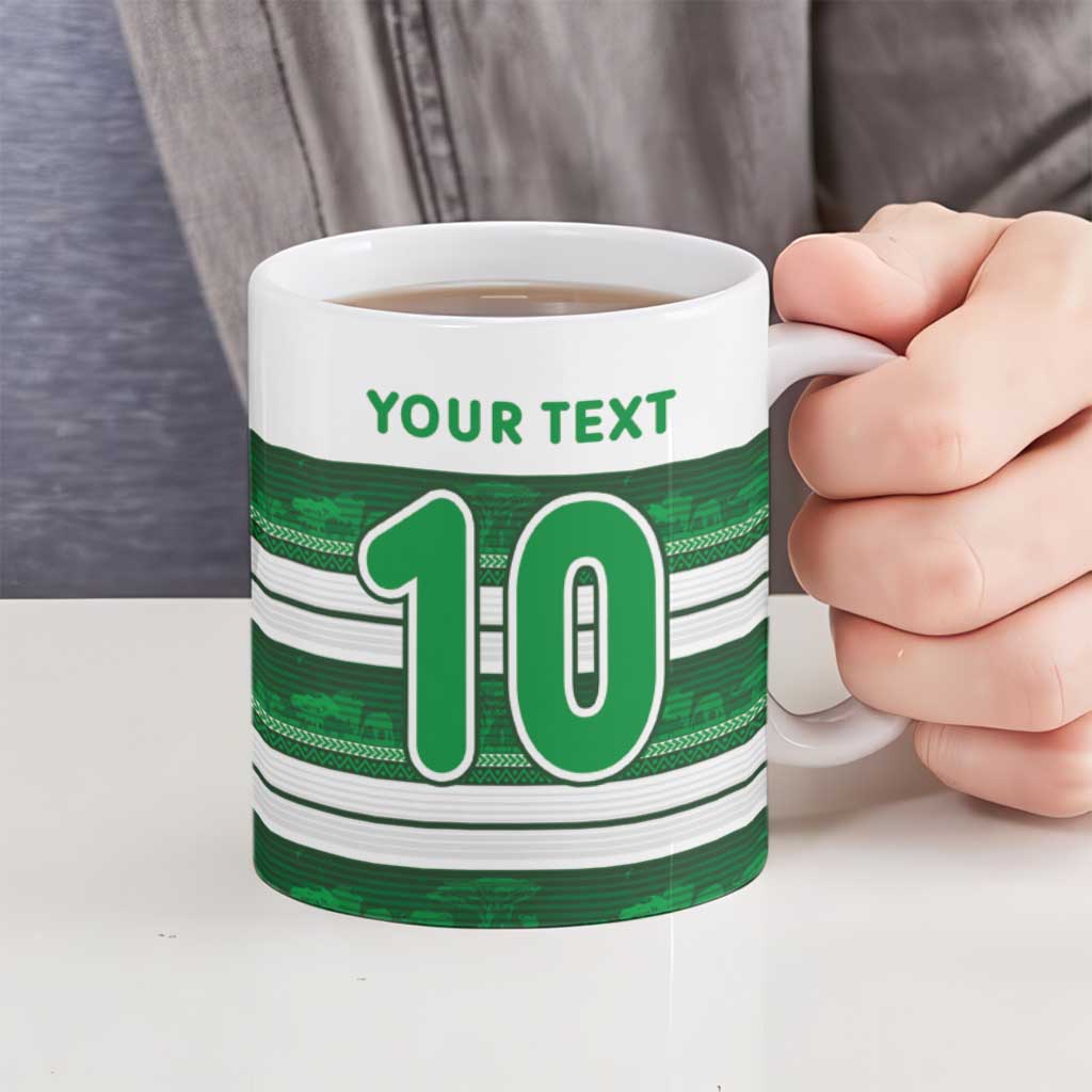 Custom Zimbabwe Rugby Ceramic Mug African Heritage Stripes Style - Wonder Print Shop