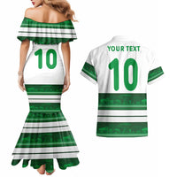 Custom Zimbabwe Rugby Couples Matching Mermaid Dress and Hawaiian Shirt African Heritage Stripes Style - Wonder Print Shop