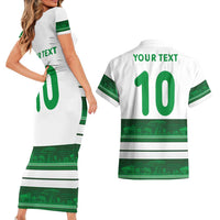 Custom Zimbabwe Rugby Couples Matching Short Sleeve Bodycon Dress and Hawaiian Shirt African Heritage Stripes Style - Wonder Print Shop