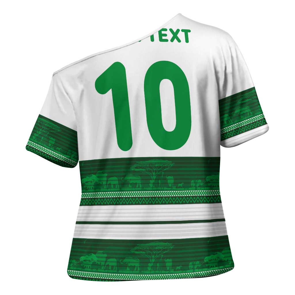 Custom Zimbabwe Rugby Cross Shoulder Shirt African Heritage Stripes Style - Wonder Print Shop