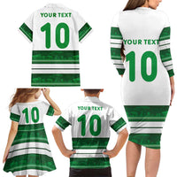 Custom Zimbabwe Rugby Family Matching Long Sleeve Bodycon Dress and Hawaiian Shirt African Heritage Stripes Style - Wonder Print Shop
