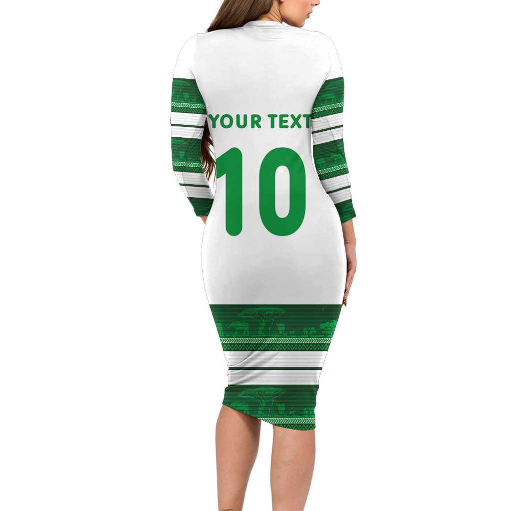 Custom Zimbabwe Rugby Family Matching Long Sleeve Bodycon Dress and Hawaiian Shirt African Heritage Stripes Style - Wonder Print Shop