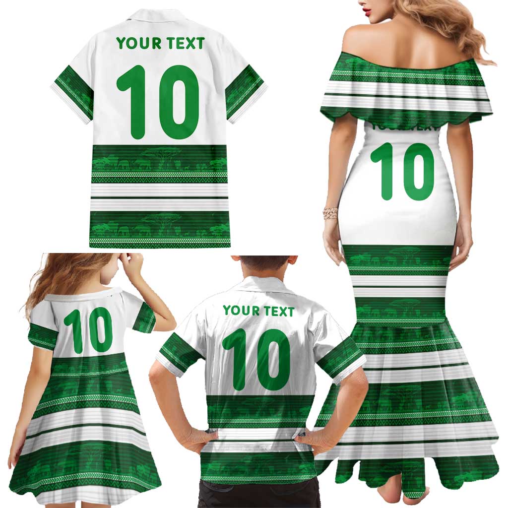 Custom Zimbabwe Rugby Family Matching Mermaid Dress and Hawaiian Shirt African Heritage Stripes Style - Wonder Print Shop