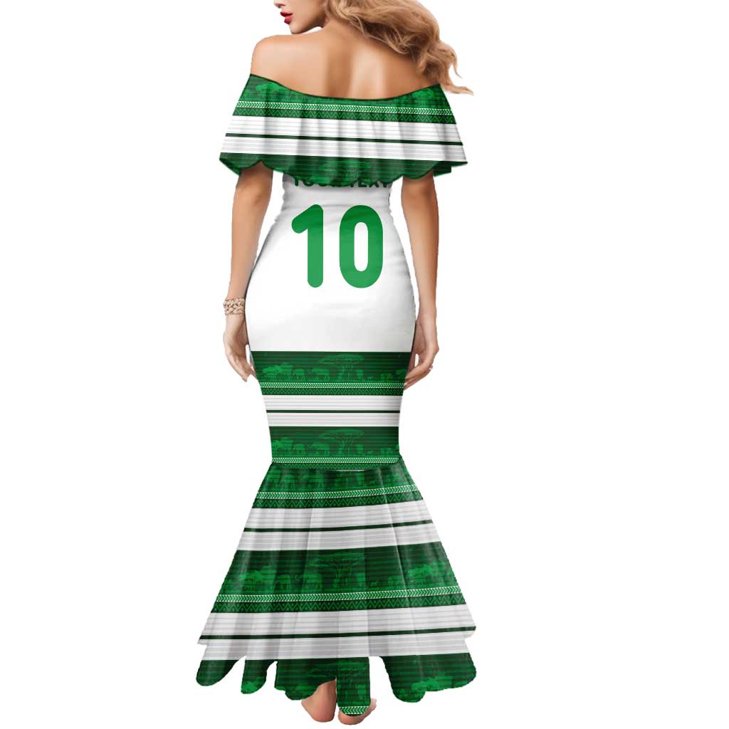 Custom Zimbabwe Rugby Family Matching Mermaid Dress and Hawaiian Shirt African Heritage Stripes Style - Wonder Print Shop