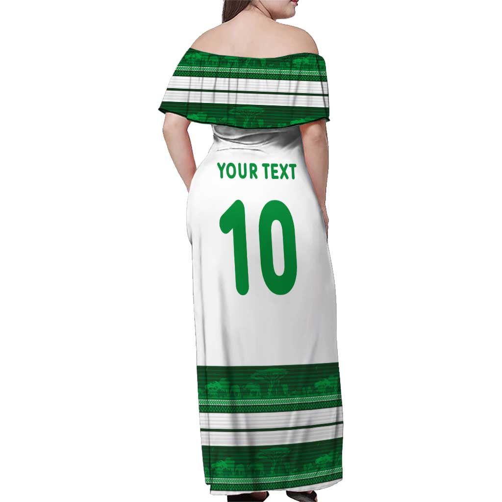 Custom Zimbabwe Rugby Family Matching Off Shoulder Maxi Dress and Hawaiian Shirt African Heritage Stripes Style - Wonder Print Shop