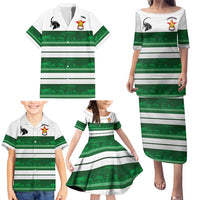 Custom Zimbabwe Rugby Family Matching Puletasi and Hawaiian Shirt African Heritage Stripes Style - Wonder Print Shop