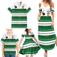 Custom Zimbabwe Rugby Family Matching Summer Maxi Dress and Hawaiian Shirt African Heritage Stripes Style - Wonder Print Shop