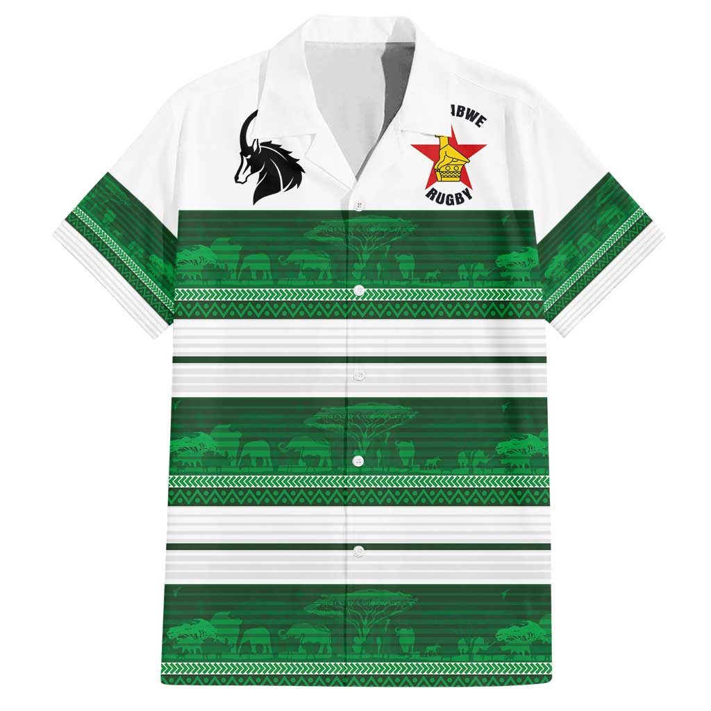 Custom Zimbabwe Rugby Family Matching Summer Maxi Dress and Hawaiian Shirt African Heritage Stripes Style - Wonder Print Shop