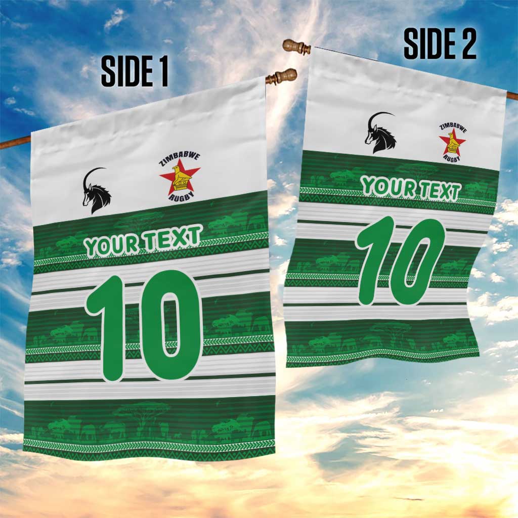Custom Zimbabwe Rugby Garden Flag African Heritage Stripes Style - Wonder Print Shop