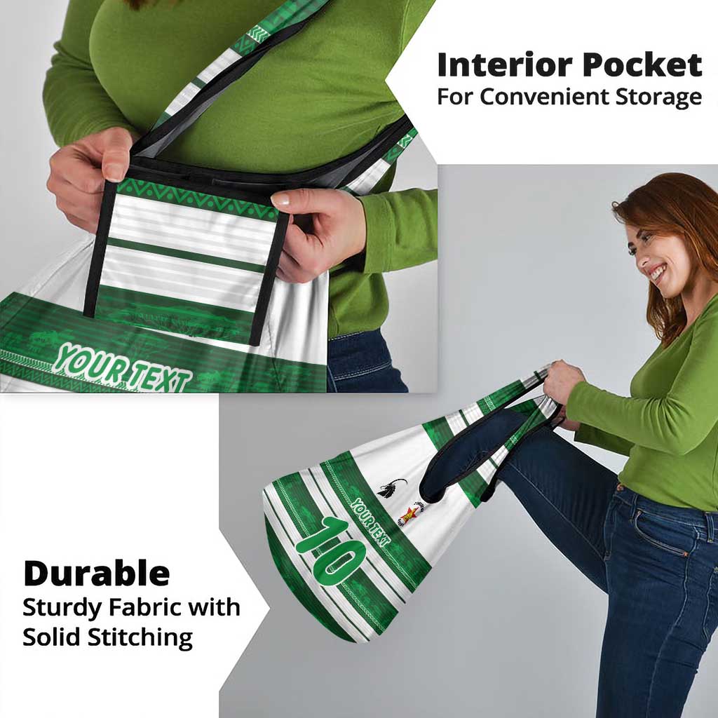 Custom Zimbabwe Rugby Grocery Bag African Heritage Stripes Style - Wonder Print Shop