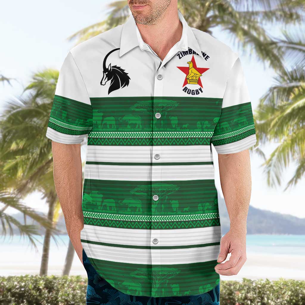 Custom Zimbabwe Rugby Hawaiian Shirt African Heritage Stripes Style - Wonder Print Shop
