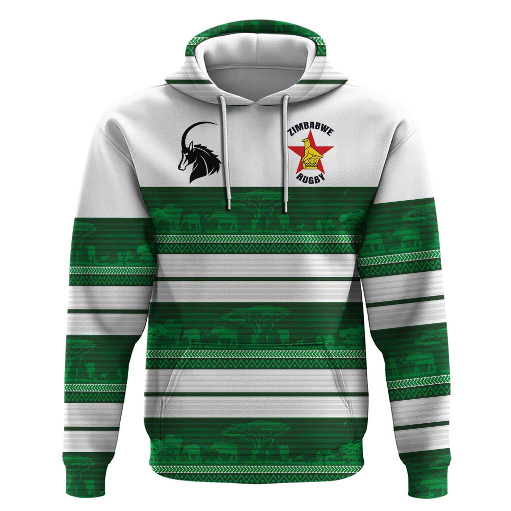 Custom Zimbabwe Rugby Hoodie African Heritage Stripes Style - Wonder Print Shop