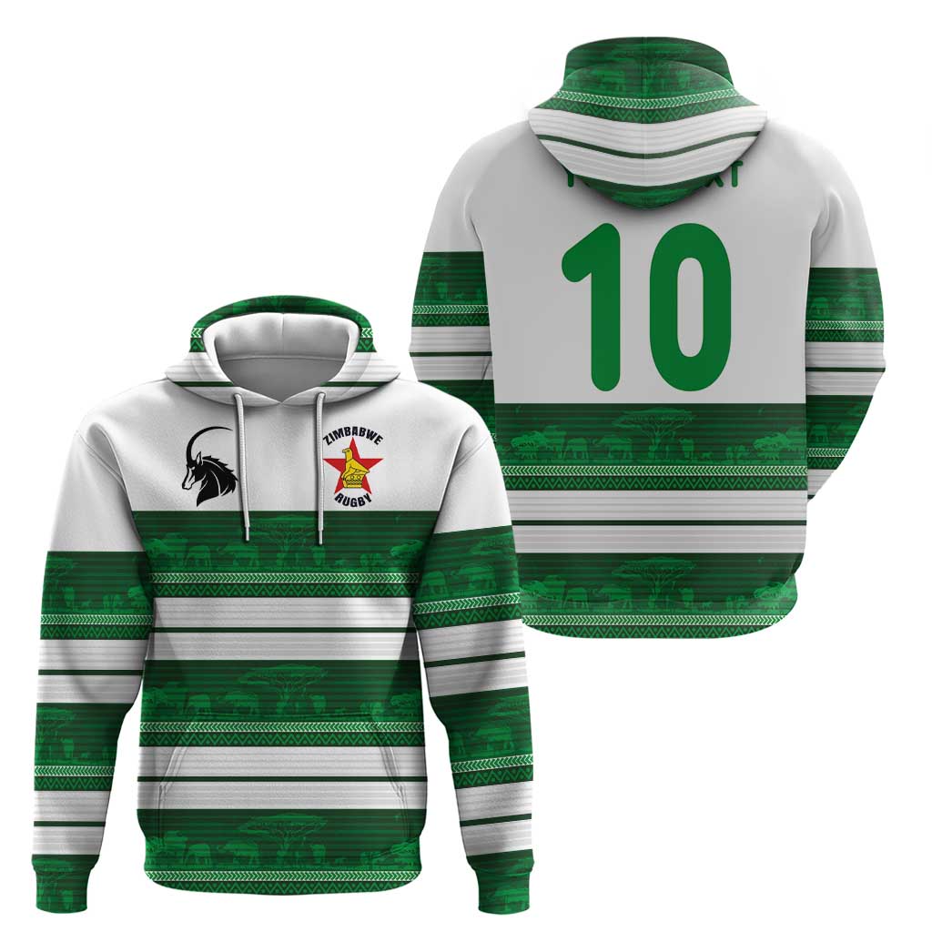 Custom Zimbabwe Rugby Hoodie African Heritage Stripes Style - Wonder Print Shop