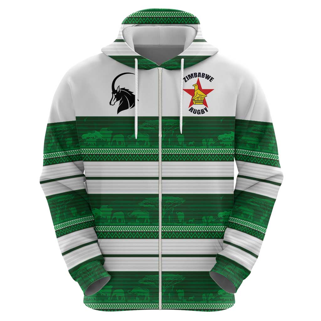 Custom Zimbabwe Rugby Hoodie African Heritage Stripes Style - Wonder Print Shop