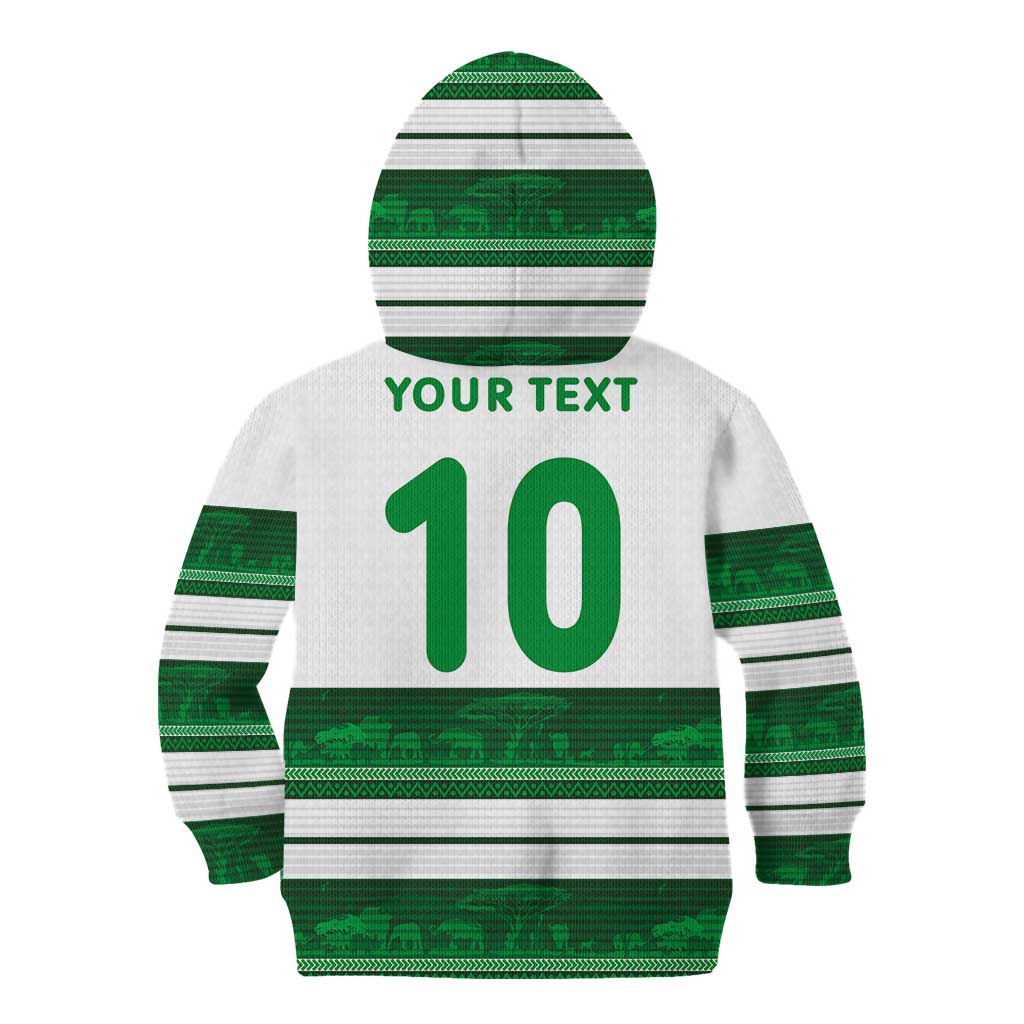 Custom Zimbabwe Rugby Kid Hoodie African Heritage Stripes Style - Wonder Print Shop