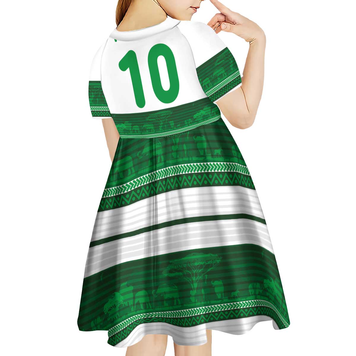 Custom Zimbabwe Rugby Kid Short Sleeve Dress African Heritage Stripes Style - Wonder Print Shop