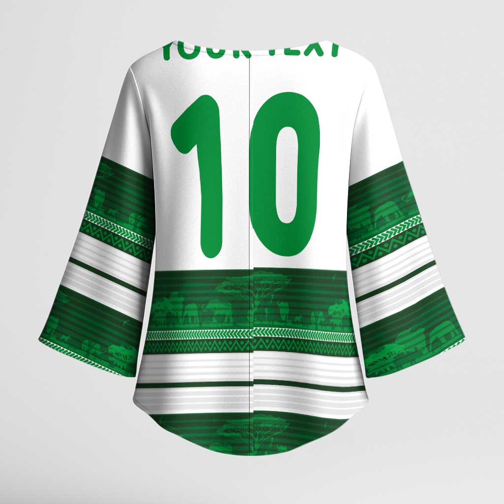 Custom Zimbabwe Rugby Kimono Sleeve Blouse African Heritage Stripes Style - Wonder Print Shop