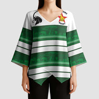 Custom Zimbabwe Rugby Kimono Sleeve Blouse African Heritage Stripes Style - Wonder Print Shop
