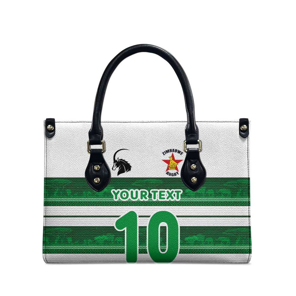 Custom Zimbabwe Rugby Leather Bag African Heritage Stripes Style - Wonder Print Shop
